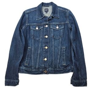 GAP Denim Jacket‎ Womens Small Classic Blue Wash Jean Trucker Style